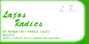 lajos radics business card